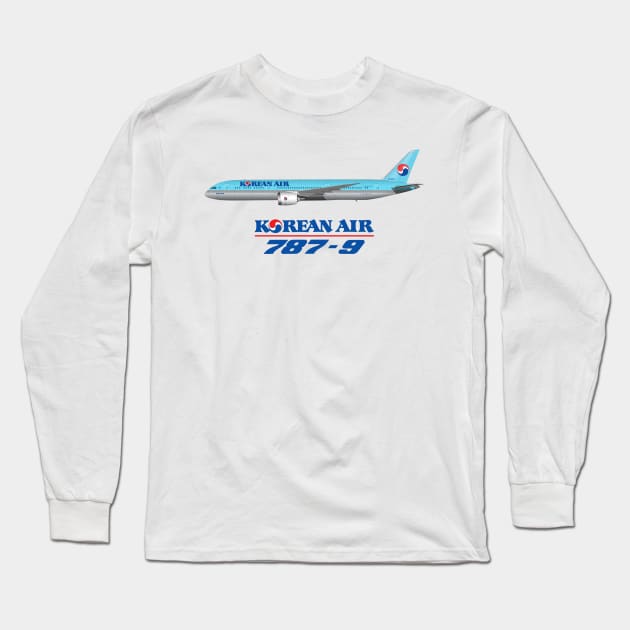 Korean 787-9 Long Sleeve T-Shirt by SteveHClark